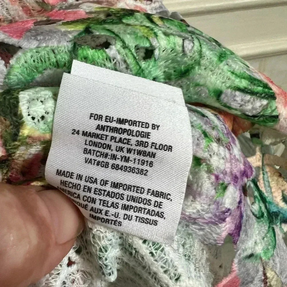 Anthropologie inari fiore floral cut out tank top sleeveless medium colorful - Picture 12 of 16